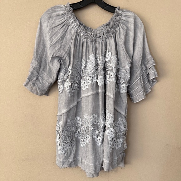NWOT POL Boho Gauzy Lace Blouse Top Size S - Picture 2 of 8